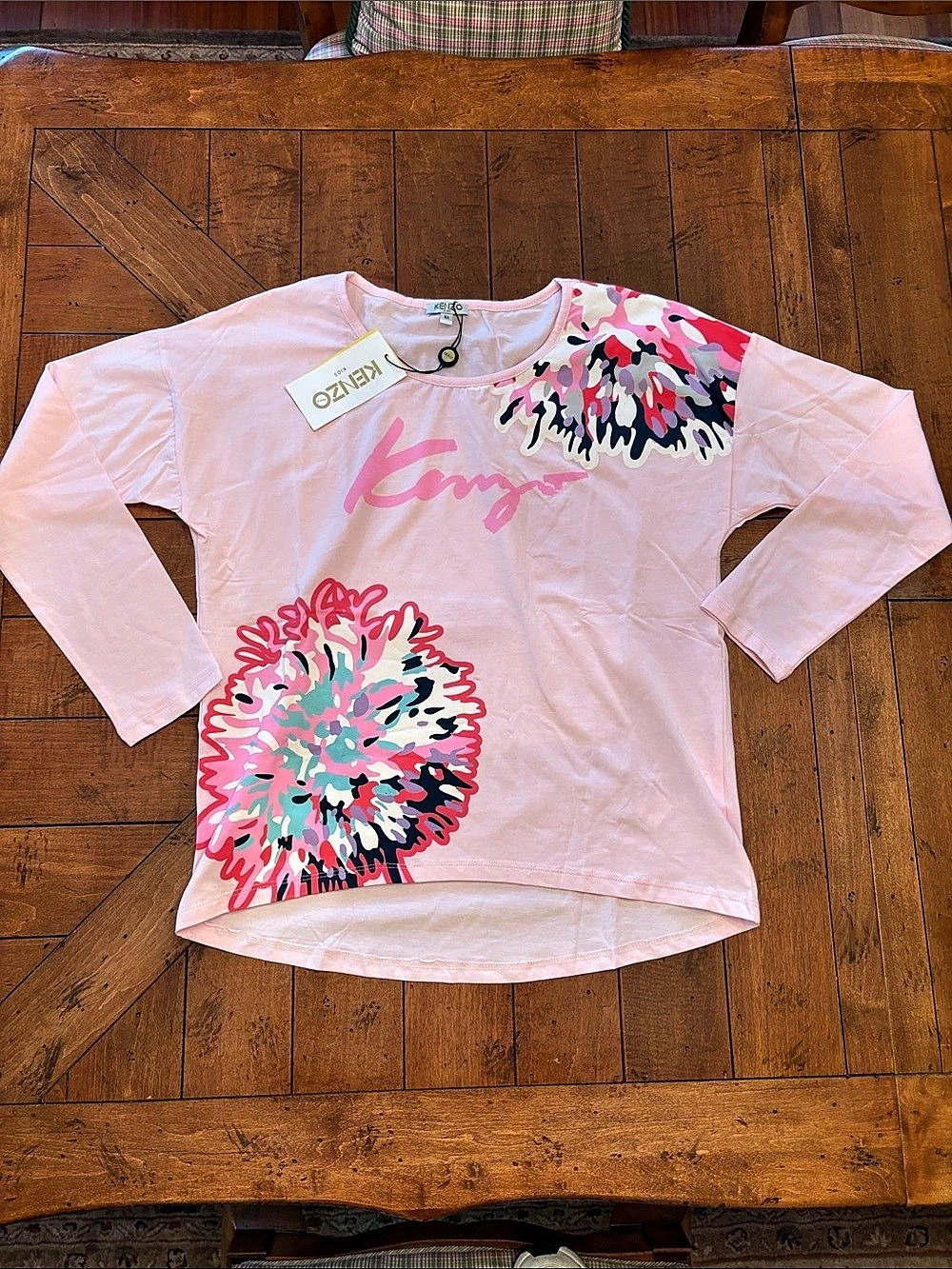 Kenzo Girls Size 16A Long Sleeve Graphic Tee NWT